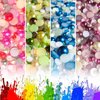 Euddty 50g Flatback Pearls and AB Rhinestones Set Half Pearls for Crafts Mixed Size 3mm-10mm Flat Back Pearl for Nail Art and Crafts and Decoration (Blue Series)