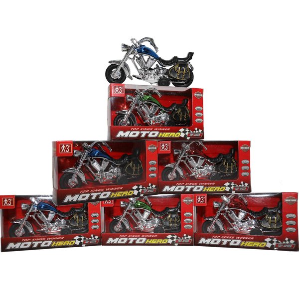 Pull-Back Motorcycle Toys for Boys & Girls | Fast and Fun Motorbike Toy Party Favors (6 Pack)