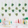 YEOCU 64pcs Green Hanging Swirls Party Decorations - Palm Leaves Theme Ceiling Foil Swirls Decorations Hanging Party Streamers for Birthday, Ceiling Hanging Decor Party Supplies for Boys Girls Kids