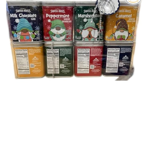 Swisss Hot Cocoa Gift Pack, 4 Tins, Assorted Flavors (Milk Chocolate, Peppermint, Marshmallow, Caramel) (5.52 Ounce (4 count))