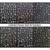6 Sheets Flower Nail Stickers 3D Self-Adhesive Hibiscus Nail Art Stickers White Pink Gold Spring Floral Nail Supplies Summer Hibiscus Flower Nail Decals for Women DIY Acrylic Nail Manicure Decoration