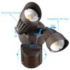 LEONLITE 3CCT LED Security Light, Motion Sensor Flood Lights Outdoor, Aluminum, 3 Modes Motion Detector+Dusk to Dawn+Switch Control, 3000K/4000K/5000K Selectable, IP65, Adjustable 2-Head, ETL, Bronze