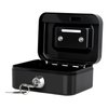 Mini Cash Box with Slot Small Cash Box with Money Tray and Key Lock, Metal Lock Box for Money Safe 4.9" x 3.7" x 2.4" Black