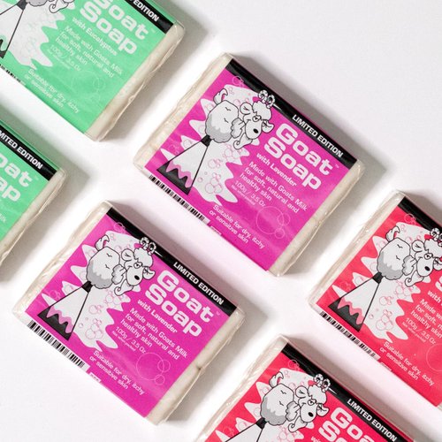 Goat Soap Value Six Packs - for Soft, Natural and Healthy Skin, Milk Body Soap Bar - 6 x 100g (3.5oz) Bars - Lavender