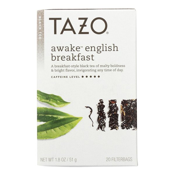 Tazo Awake English Breakfast -20-Count Tea Bags (Pack of 6)