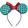 Opzzqz Mouse Ear Headbands for Women Giltter Bow Headband for Girls and Adult Birthday Party Decorations for Halloween Christmas (Mermaid01A)
