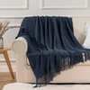 BATTILO HOME Navy Throw Blanket for Couch, Decorative Navy Blue Throw Blanket for Sofa Bed Room Decor, 50"x60"