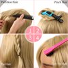 12 Pieces Rat Tail Combs Hair Clips Set,3 Rat Tail Combs 7 Alligator Hair Clips Pin Rat Tail Teasing Parting Combs and Mini Rubber Bands,Hair Styling Braiding Comb for Women Girls (Delicate Color)