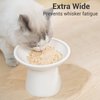 CEEFU Extra Wide Elevated Cat Bowls - Ceramic Cat Food Bowl 6.2" Raised Cat Food Bowls Elevated Shallow Cat Food Dish, Whisker Fatigue, Lead & Cadmium Free, 5" Good Height for Cat Feeding, White