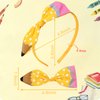 HOXIEYA Back To School Headband Cute Yellow Pencil Headband for Girls Bow School Hair Band Hair Accessories Back To School Outfits