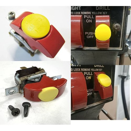 Yellow Safety Switch Key Compatible with Craftsman Radial Arm Jointer Band Drill Sears Table Saw, Sander, Band Saw, Drill Press Parts- Oval (2pcs-pack)