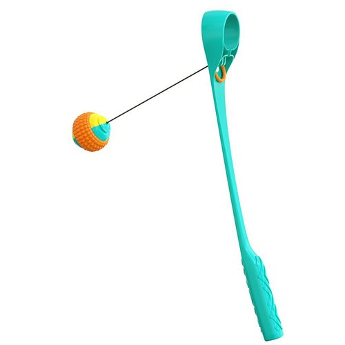 Cool Runners Retractable Dental Ball with Launcher Dog Toy - Assorted Colours