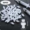 60pcs Syringe Adapter, Female Luer Lock Syringe Luer Lock Connector to Syringe Coupler Adapter Luer Lock Connector Kit