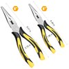 ZUZUAN Premium VISE-GRIP Long Needle Nose Pliers- 8” & 6’’, Paper Clamp Precision, High Carbon Steel, Soft Grip with Wire Cutter, Long Nose Cutting Pliers for Home, Fishing, Jewelry, Crafts,2pcs