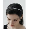 Teyglen Fashion Rhinestone Headband Hair Band Silver Thin Crystal Hair Hoop Band Rhinestone Headpiece Bridal Hair Accessories for Women Party Prom