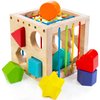 AMAWOOD Montessori Toy for 1 Year Old, Shape Sorter for Toddlers 1-3, Wooden Shape Sorting Cube with 8 Rattling Blocks Baby Toys 12-18 Months, Educational Learning Toy, Best Gift for 1+ Boy Girl