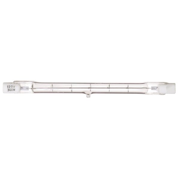 Satco S1925 300 Watt 5000 Lumens T3 Halogen Double Ended R7S Base 130 Volt Clear 118mm Light Bulb, Dimmable