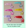 AACKS Girls Star Hair Clips Star Hair Barrettes Cute Hair Clips Metal Snap Hair Pins Star Hair Accessories for Girls Kids