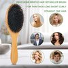 OWIIZI Boar Bristle Hair Brush for Women & Mens Natural Boar Bristle Brush Bamboo Detangler Brush and Comb Set for Long Curly Fine Hair(Set A)