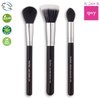 Foundation Brushes Best Cosmetic Tools For Blending Bronzer Liquid & Concealer From MintPear- Copper Ferrule, Hardwood Handle & Soft Dense Vegan Bristles. (Trio Brush Set)
