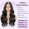 Emistar Wavy V Part Wig Wear And Go Glueless U Part Wig Body Wave Natural Black Synthtic Hair Soft As Human Hair Wigs For Black Women (Natural Black, 24 Inch)