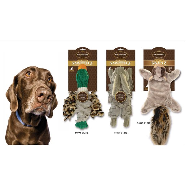 KTR Brand - Ruff & WHISKERZ Snufflez Mallard Duck Plush Dog Chew Toy with Squeaker | Made of Extra Soft Polar Fleece | Helps Reduce Destructive Behavor | 13 Inch