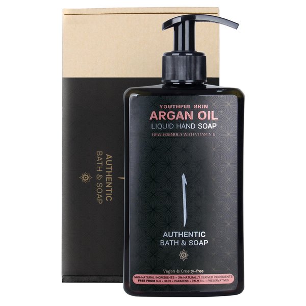 AUTHENTIC BATH & SOAP Natural - Argan Oil Liquid Hand Soap - Nourishing, Anti-aging, Vegan, Cruelty Free, Paraben & Sulfate Free, SLS & SLES Free, with Vitamin E, Preservative Free 16.9 Fl Oz