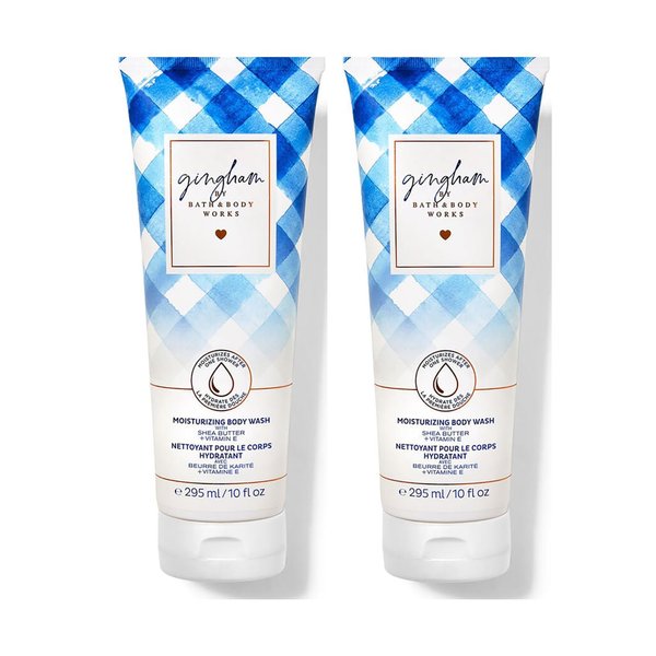 Bath and Body Works Moisturizing Body Wash with Shea Butter and Cocoa Butter 10 FL Oz / 296 ML - 2 Pack (Gingham)
