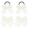 PLwelth Lace Bow Hair Clips Bow Hair Scrunchies for Women Girls Toddlers Cute Pearl Bow Hair Pins Non Slip Hair Barrettes for Long Short Thin Thick Hair Beige Wedding Party Accessories for Bridal