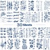 Metuu 30 Sheets Semi-Permanent Tattoos Waterproof Last 1-2 Weeks，Positive Words Flower Crown Butterfly Tiny Fake Temporary Tattoo Stickers For Women Men Girls