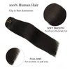 Clip in Hair Extensions Real Human Hair for Women Thick Remy Human Hair Extensions Brazilian Straight Human Hair Clip ins Natural Black Color 7pcs 20Inch 120g/set