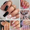 LoveOurHome 600pc Square Gel x Nail Tips Long Fake Nail Clear Full Cover False Nail Tips Square Artificial Fingernails Soft Gel X Nail Art Tips for Acrylic Nails Gel X Extension Press Nail Making