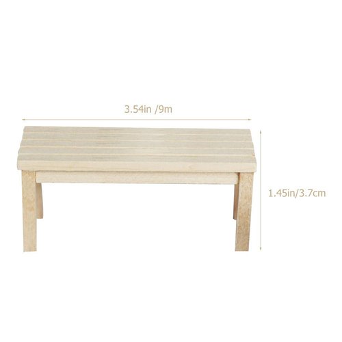 FAVOMOTO Simulation Dollhouse Landscape Furniture - Wooden Dollhouse Furniture Wood Chair Outdoor Wood Bench Furniture, Miniature Doll Bench of Garden Bench Micro Landscape Models