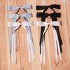 LFOUVRE Bow Hair Clips and Barrettes for Women - 6pcs Ribbon Bows and Metal Claw Clips with Tassels for Girls and Teens