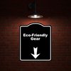 Eco-Friendly Gear Black Sign Arrow Down Aluminum Composite Sign 8.5 x 10 inches