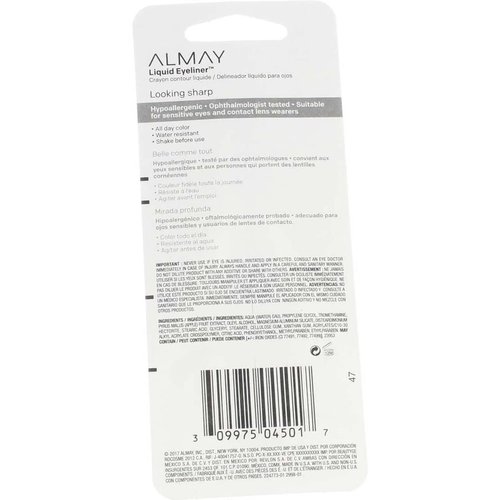 Almay Liquid Eyeliner, Black [221] 0.1 oz ( Pack of 7)