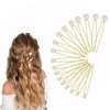 Rexnoz 18 PCS Pearl Hair Pins Bridal Hair Wedding hair Accessories, Pearl bobby pins, pearl pins for hair U shaped hair pins for Brides Bridesmaid Gril Women (Gold)