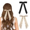 Wironoat Hair Bows Hair Clips for Women Small Hair Bow Satin Hair Clip Bowtie Accessories 2Pcs Black Brown-S