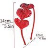 Valentine's Day Heart Headband, Red Sequin Love Hair Band Hoop Glitter Heart Hair Accessories Valentine Headdress Decoration For Women Girls Anniversary New Year Weddings Festival Party Gift