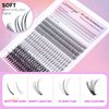 Geeneiya Lash Clusters Kit Individual Lash Extension Kit DIY Multi-type D Curl Cluster Eyelash Extension Kit with Bottom Lashes, Waterproof Lash Bond and Seal Glue, Lash Tweezers (30D, 480PCS)