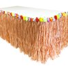 GiftExpress 9 feet X 29" Luau Grass Table Skirt, Hawaiian Luau Libiscus Table Skirt for Hawaiian Party, Luau Party Supplies, Luau Party Decorations, Moana Birthday Party (Natural Hay Grass)