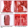 2 Pack Red Metallic Tinsel Foil Fringe Curtain, 3.2Ft x 8.2Ft Tinsel Curtain Party Photo Backdrop Streamers for Door Wall Window Curtains Background Birthday Christmas Valentines Day Decorations