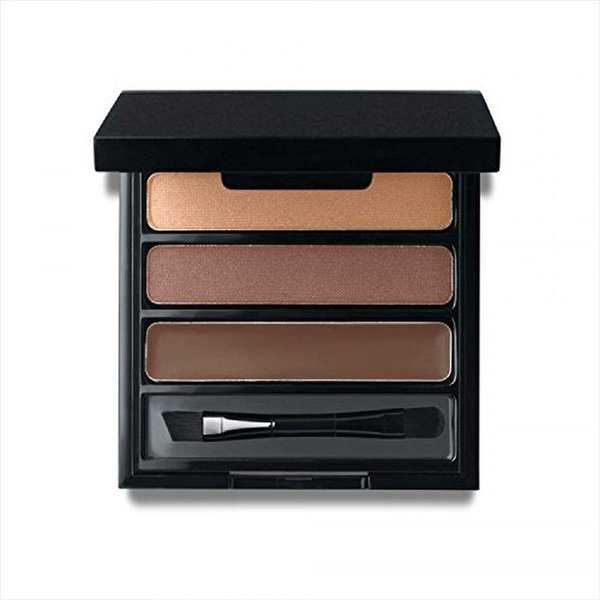 Jolie Eye Brow Shaper Kit ~ Pressed Powder & Tinted Wax + Takelon Brush - Deep