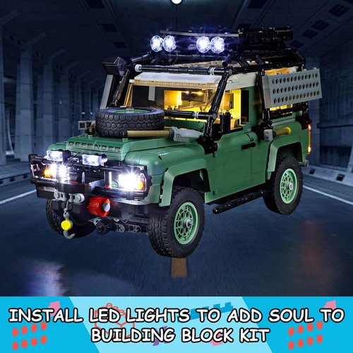 Mililier LED Light Kit for Lego 10317 Icons Land-Rover Classic Defender 90 Set, Compatible with Lego 10317 Building Blocks Model(Not Include Blocks Set)
