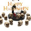 BinaryABC Mini Skull Figurine Miniature Skeleton Head Table Decor,Halloween Micro Landscape Figure,Halloween Prank Props,Haunted Dollhouse Accessories,20PCS