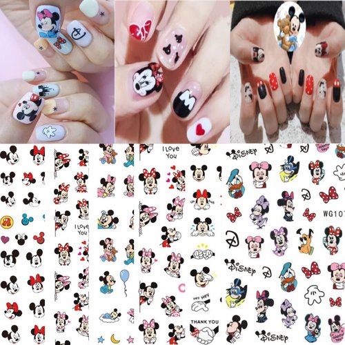 Kawaii Nail Art Stickers 8 Sheets Cute Nail Decals 3D Self Adhesive Mouse Anime Design Cartoon Nail Stickers for Women Girls DIY Cute Manicure Tips Decorations Supplies