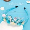 Vovii 1 Year Old Birthday Tiara for Girls Mermaid Dazzling Pearls Headband for Little Girls Blue Mermaid Princess Tiara Seashell Supplies for Birthday Party Decorations