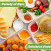Rtteri 4 Pcs Chip and Dip Serving Platter Set Large Plastic Divided Party Tray Snack Plates 9.84 x 7.28 x 1.26 Inches Reusable Serving Platter Dumpling Plate with Sauce Compartment for Buffet Parties