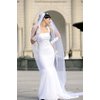 Bridal Veil Diamond (Off) White 2 Tier Cathedral Length Scattered Rhinestones