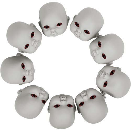 Libima 15 Pieces Halloween Baby Doll Heads, Doll Heads Haunted Doll Heads Creepy Doll Parts Scary Halloween Decorations for Halloween Party Decoration Supplies (Gray)